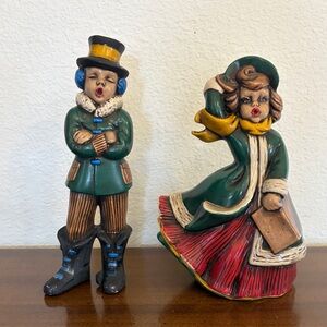 Vintage Atlantic Mold MCM Style Christmas Holiday Caroler Figurines